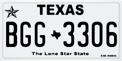 TX license plate BGG3306