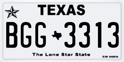 TX license plate BGG3313