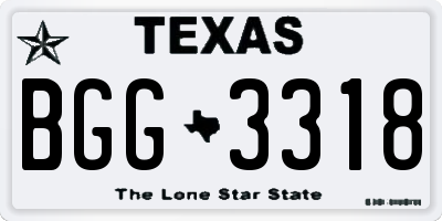 TX license plate BGG3318