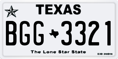 TX license plate BGG3321