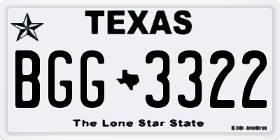 TX license plate BGG3322