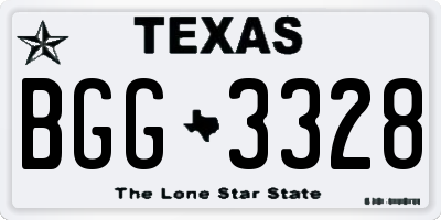 TX license plate BGG3328