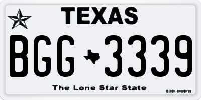 TX license plate BGG3339