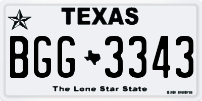 TX license plate BGG3343