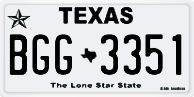 TX license plate BGG3351