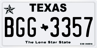 TX license plate BGG3357