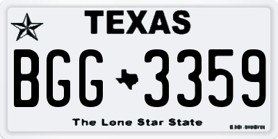TX license plate BGG3359