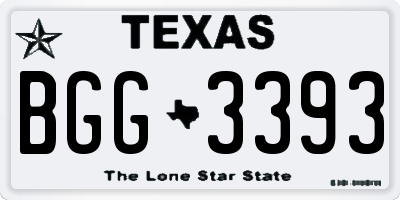 TX license plate BGG3393