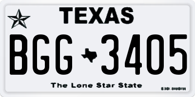 TX license plate BGG3405