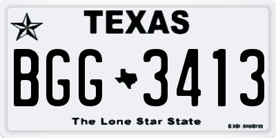 TX license plate BGG3413