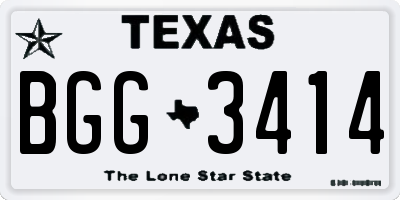 TX license plate BGG3414