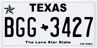 TX license plate BGG3427