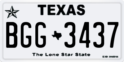 TX license plate BGG3437