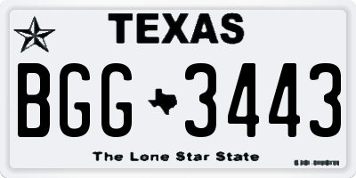 TX license plate BGG3443