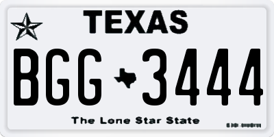 TX license plate BGG3444