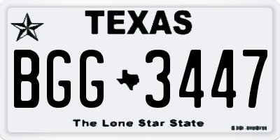 TX license plate BGG3447