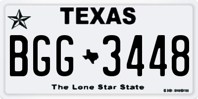 TX license plate BGG3448