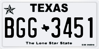 TX license plate BGG3451