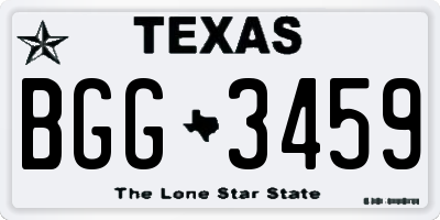 TX license plate BGG3459