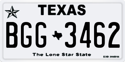 TX license plate BGG3462