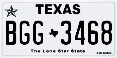 TX license plate BGG3468