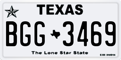 TX license plate BGG3469