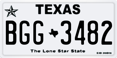 TX license plate BGG3482
