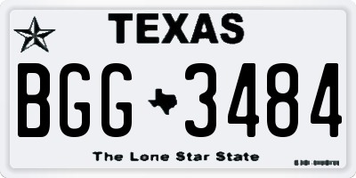 TX license plate BGG3484