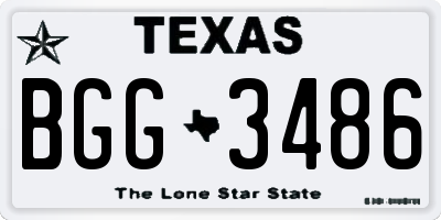 TX license plate BGG3486