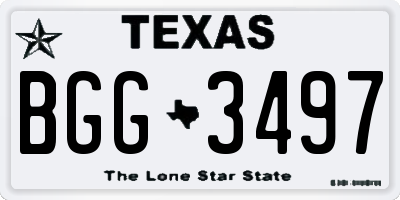TX license plate BGG3497