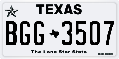 TX license plate BGG3507