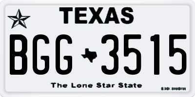 TX license plate BGG3515
