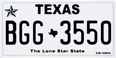 TX license plate BGG3550