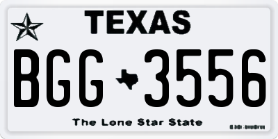 TX license plate BGG3556