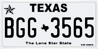 TX license plate BGG3565