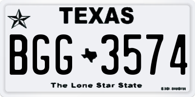 TX license plate BGG3574