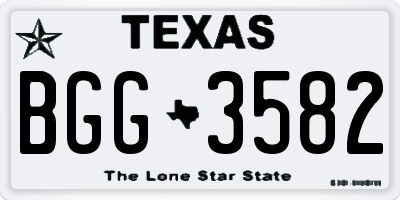 TX license plate BGG3582