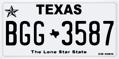 TX license plate BGG3587