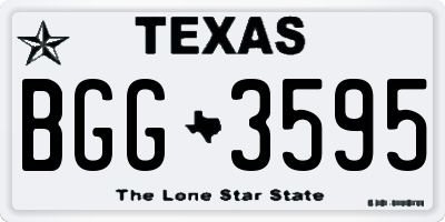 TX license plate BGG3595