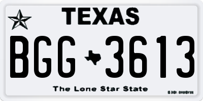 TX license plate BGG3613