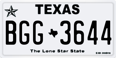 TX license plate BGG3644