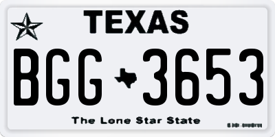 TX license plate BGG3653