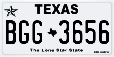 TX license plate BGG3656