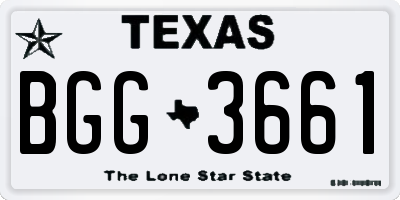 TX license plate BGG3661