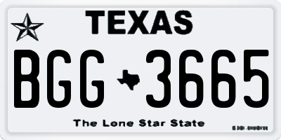 TX license plate BGG3665