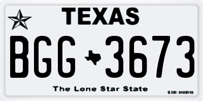 TX license plate BGG3673