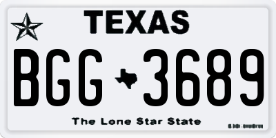 TX license plate BGG3689