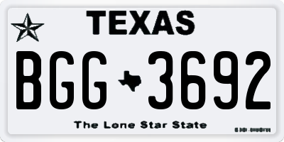 TX license plate BGG3692