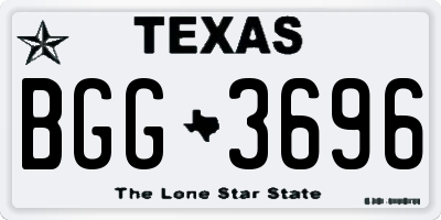 TX license plate BGG3696