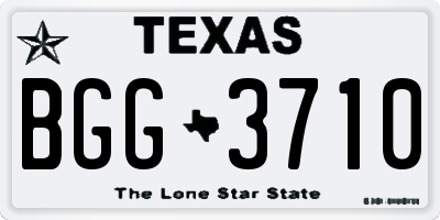 TX license plate BGG3710